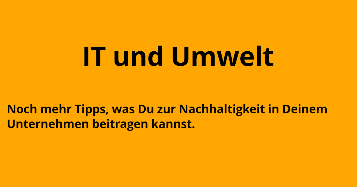 Noch mehr Tipps, was Du als CIO für Nachhaltigkeit tun kannst